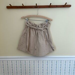 Ellison Belted High Waisted Paper Bag Shorts
